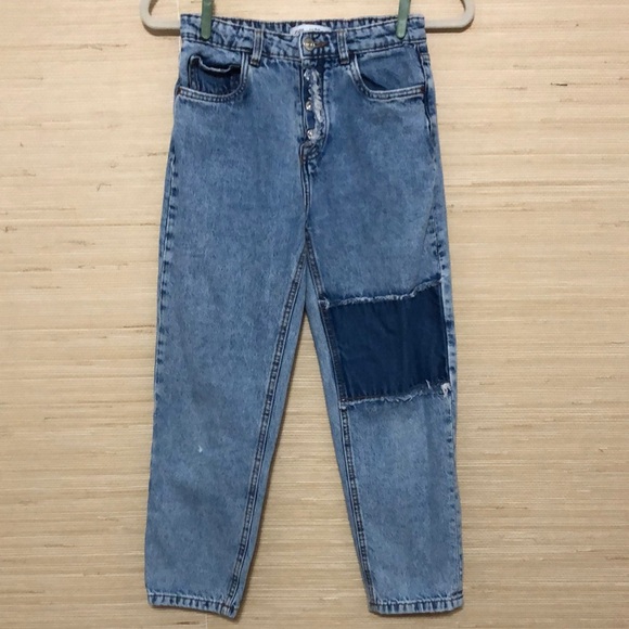 ZaraBlue Denim Patchwork High Rise Jeans size 11-12 Girl - Picture 1 of 10